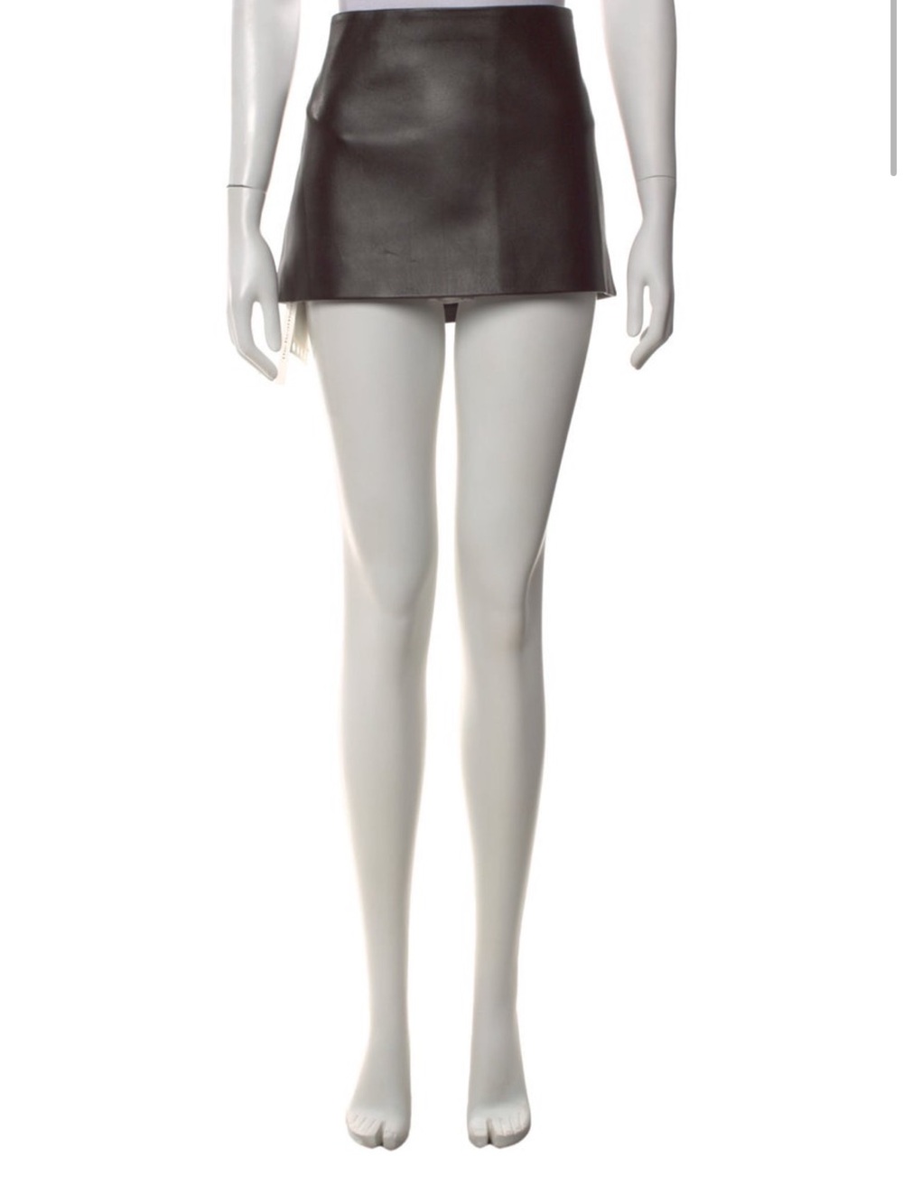 KHAITE Black Faux Leather Mini Skort - Picture 1 of 3
